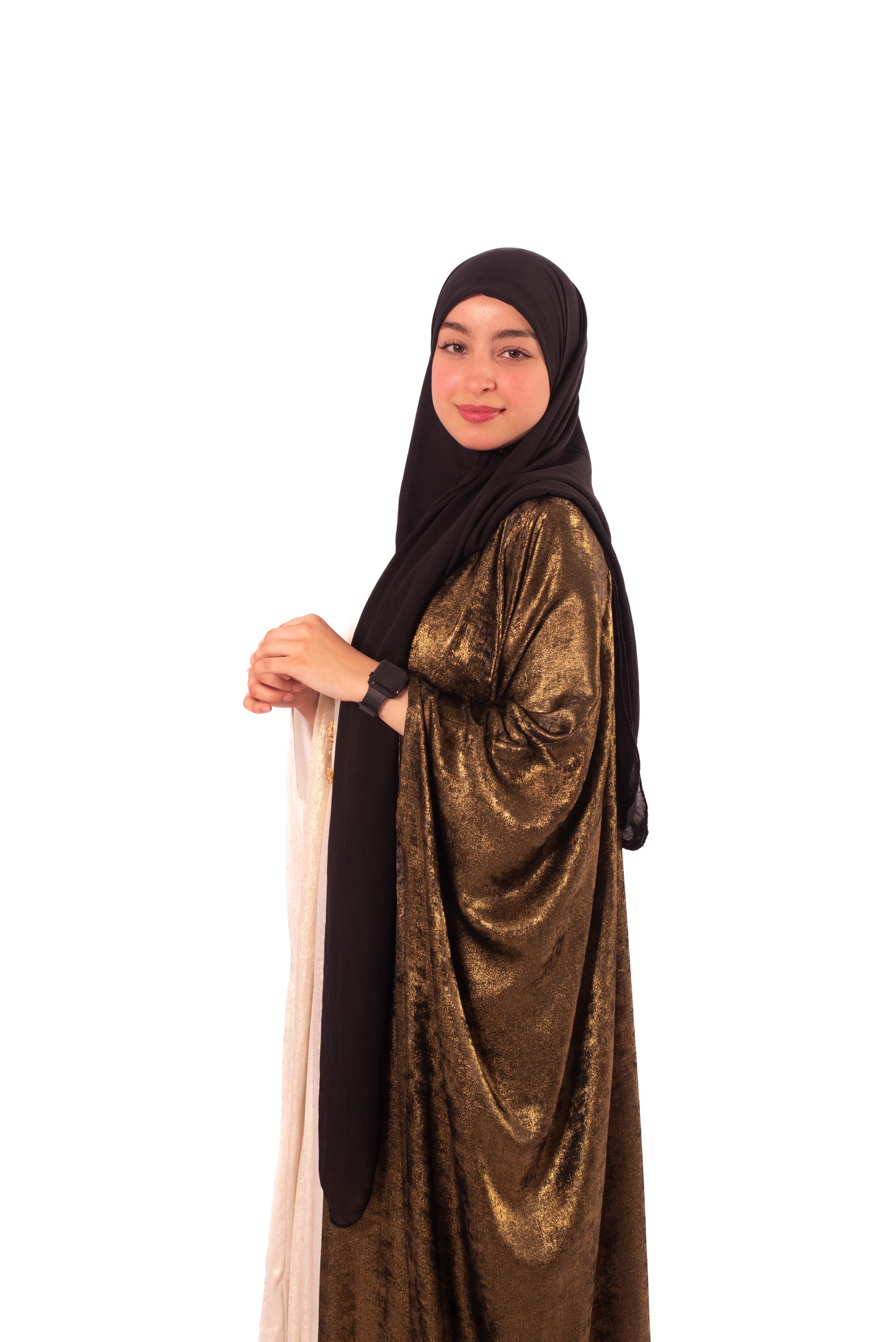 Tunisian Koftan – Two-Tone Satin de Soie Fabric, Customizable Colors