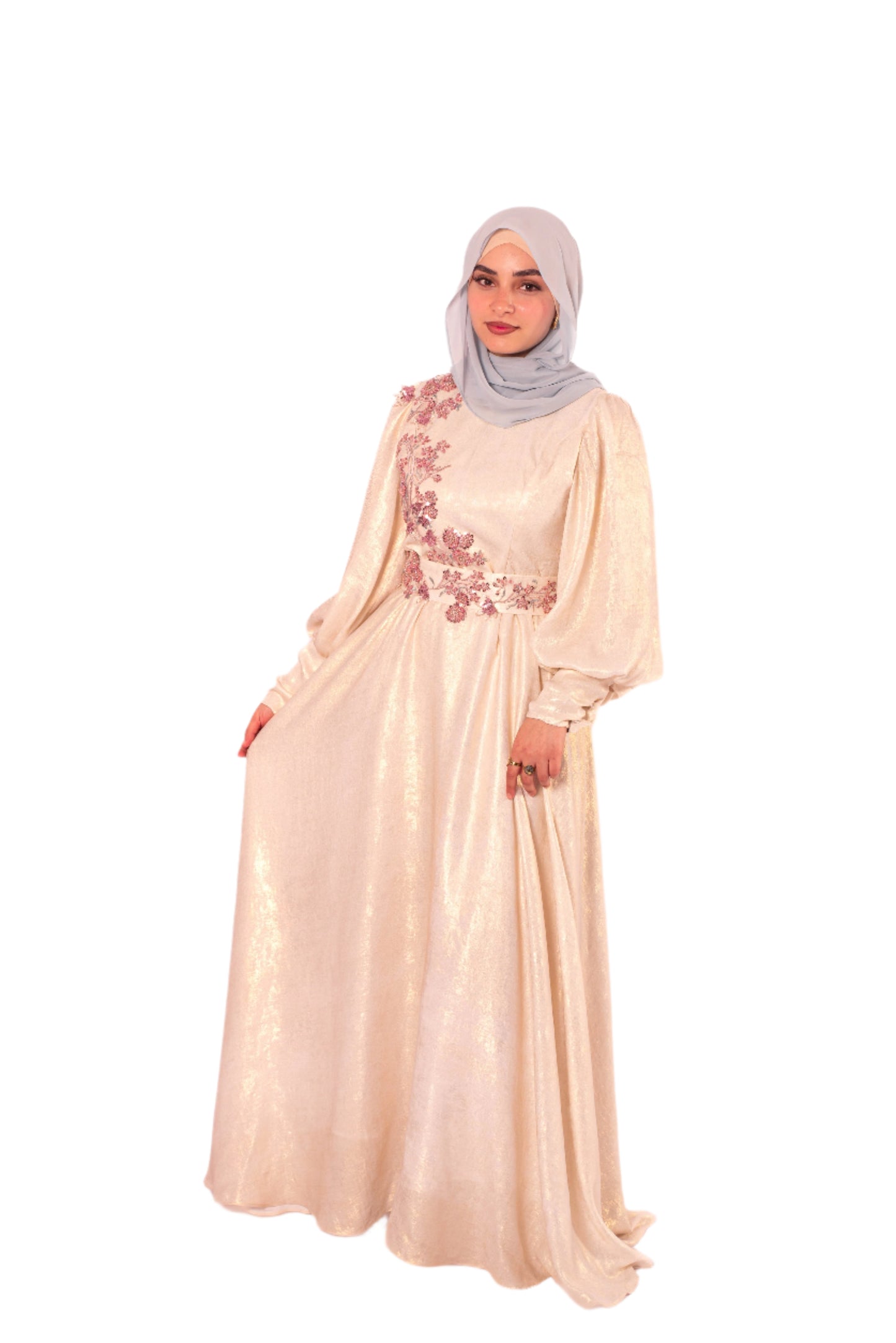 Tunisian Evening Dress – Satin de Soie, Handmade