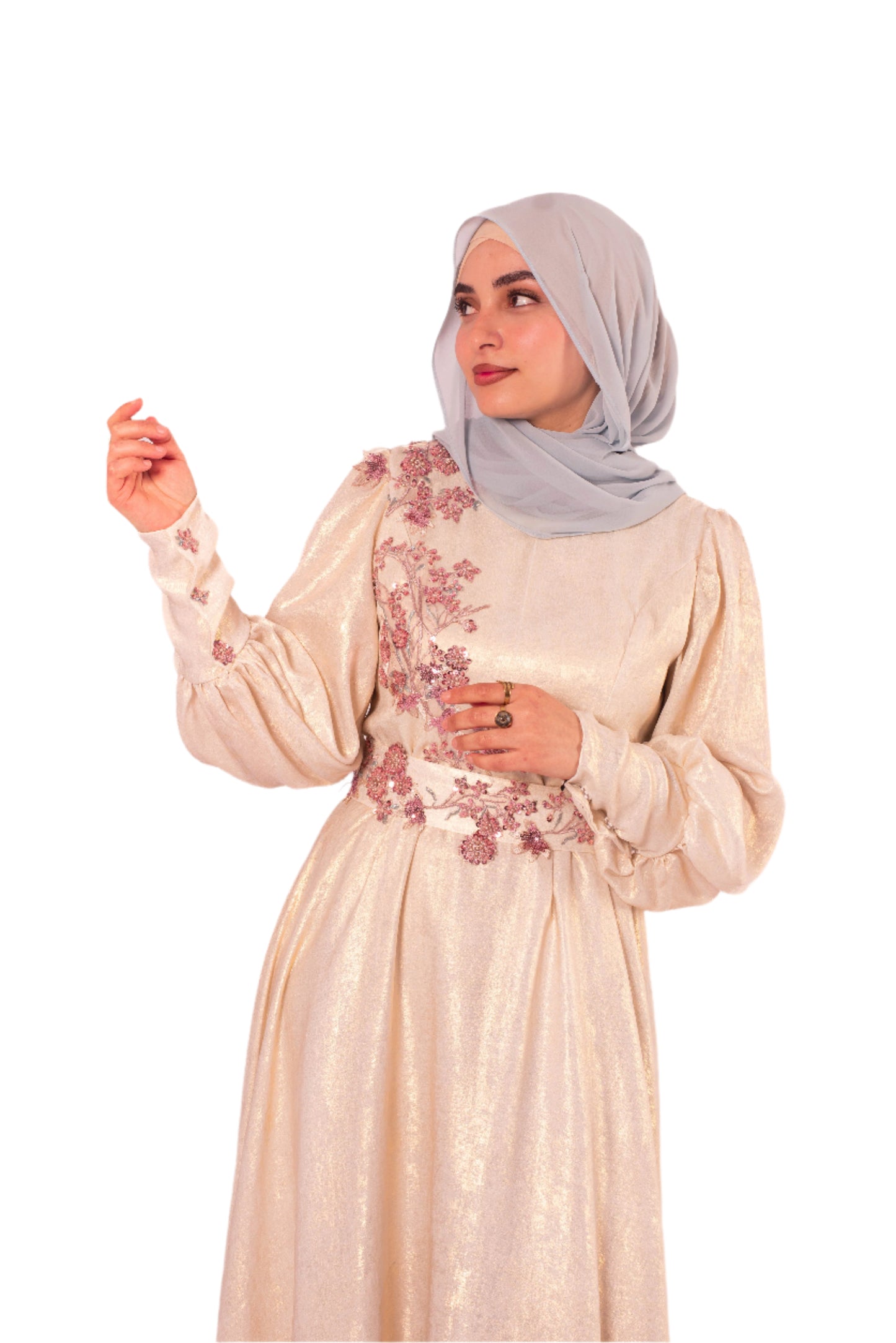 Tunisian Evening Dress – Satin de Soie, Handmade
