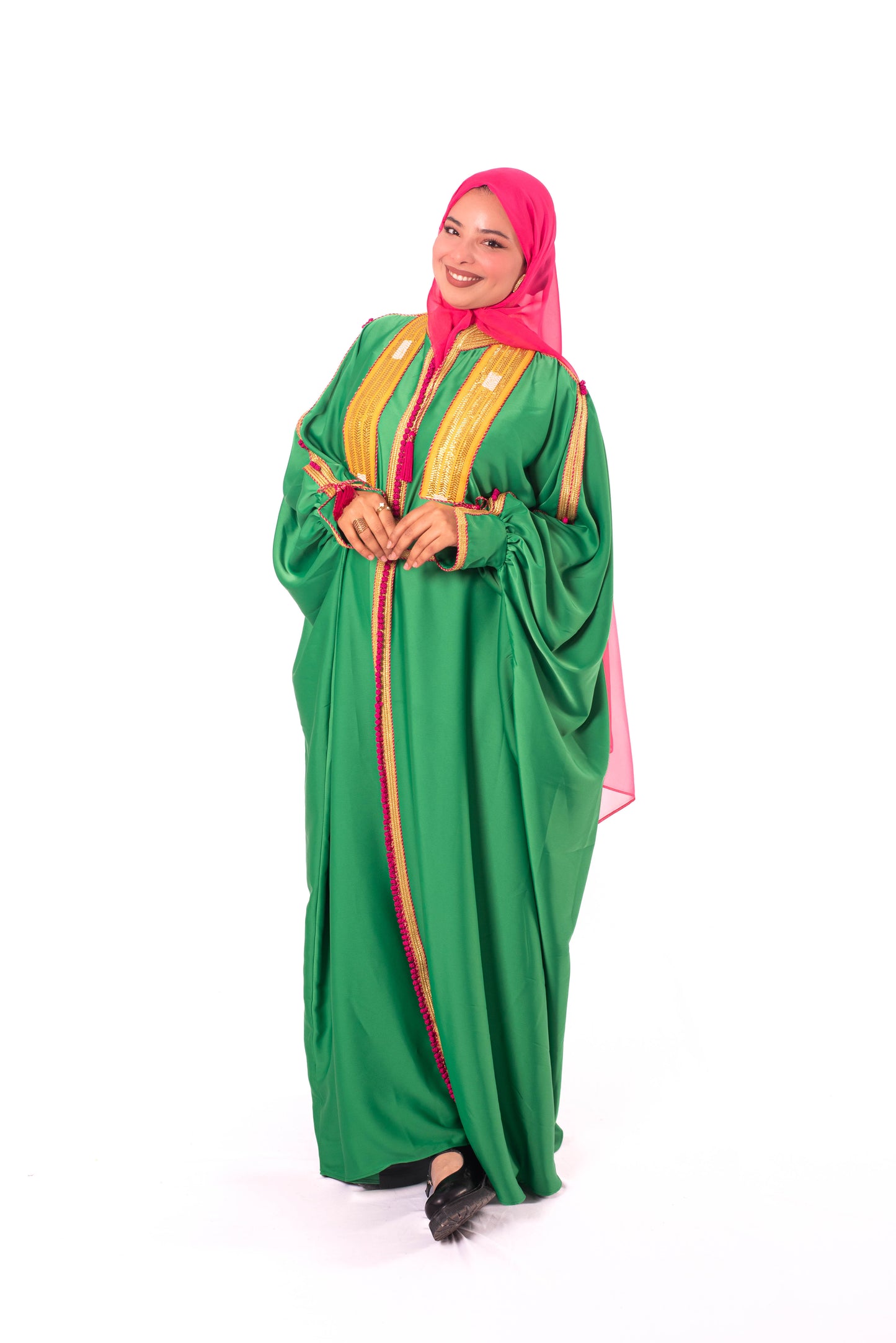 Green Tunisian Koftan – Satin de Soie, 7arj Mahdiya & Sfifa Maghribiya