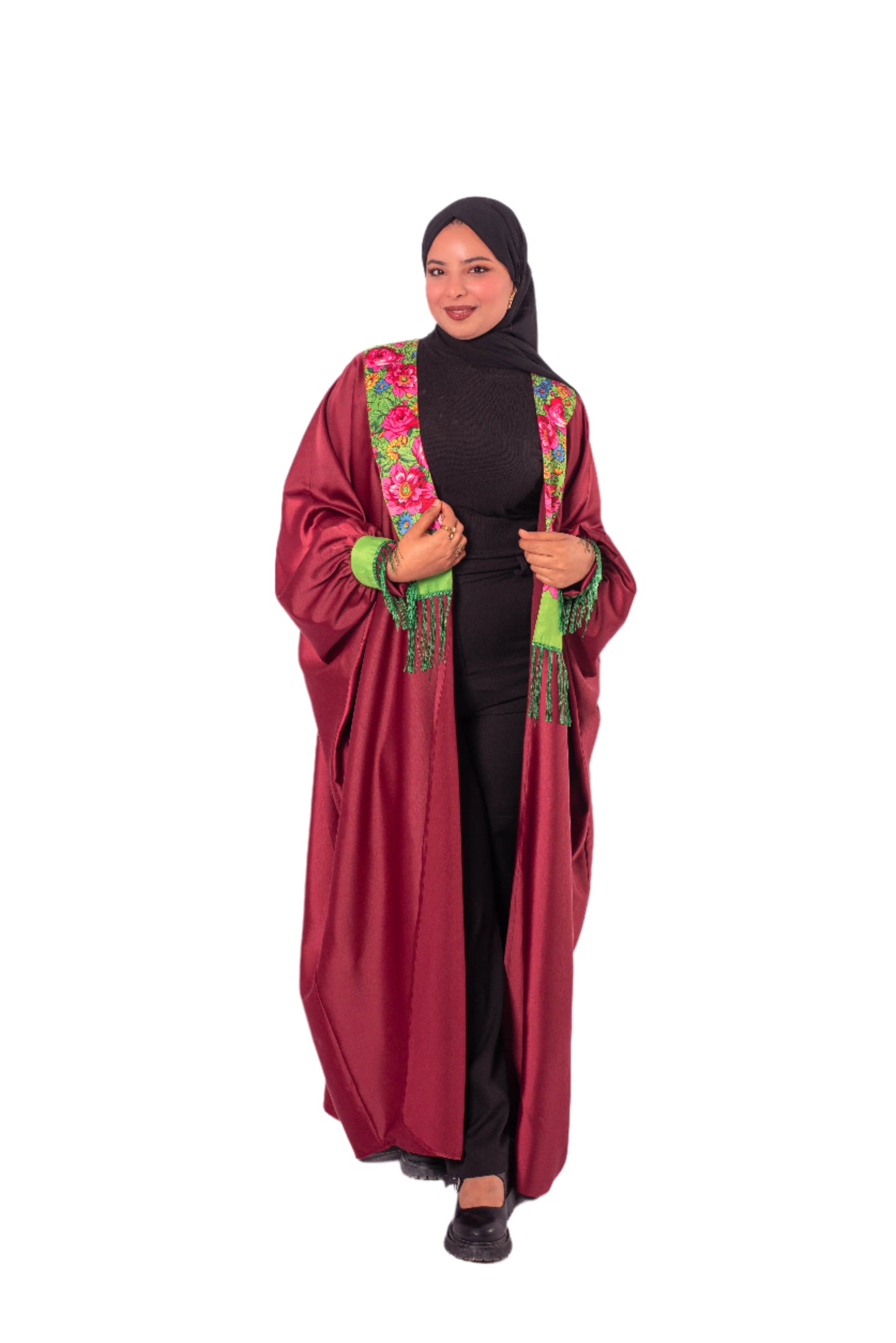 Abaya Satin de Soie with "Mharma"-Inspired Design – Elegant & Customizable