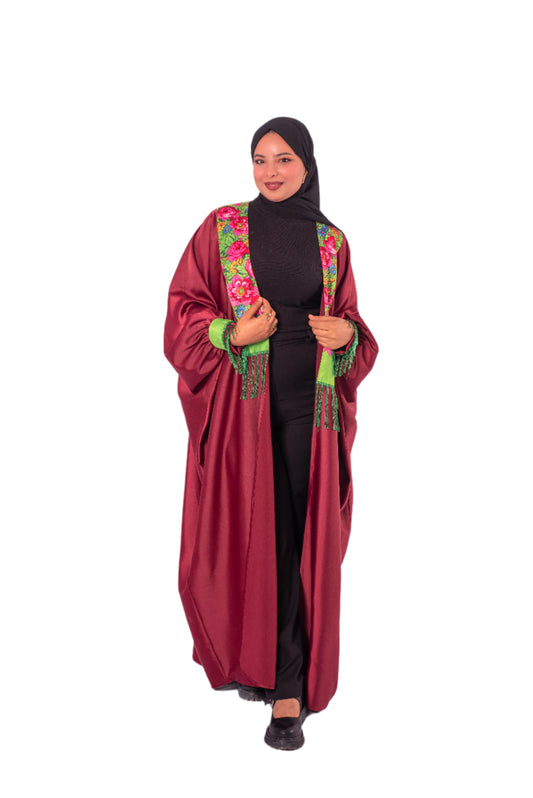 Abaya Satin de Soie with "Mharma"-Inspired Design – Elegant & Customizable