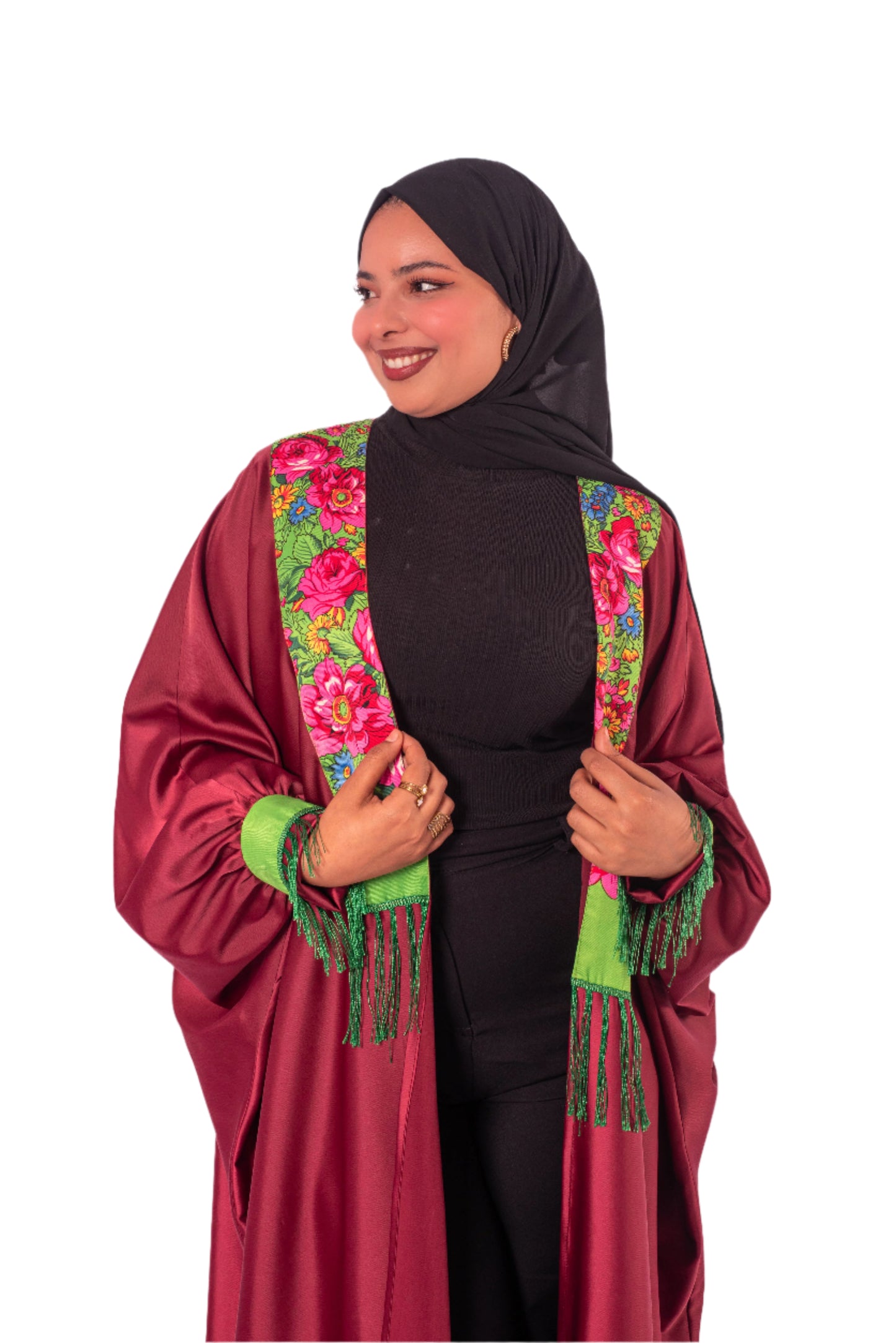 Abaya Satin de Soie with "Mharma"-Inspired Design – Elegant & Customizable