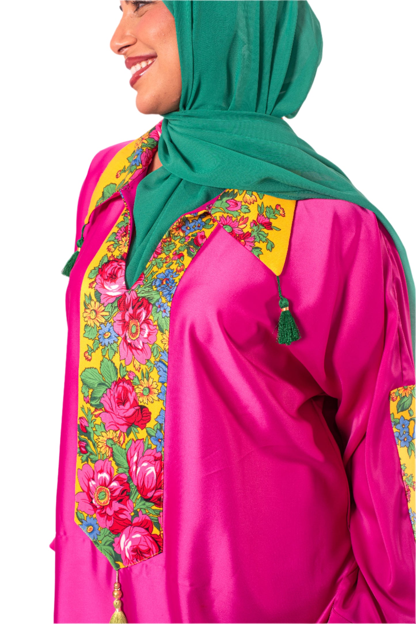 Pink Dress with M7arma Detail – Elegant Traditional Touch