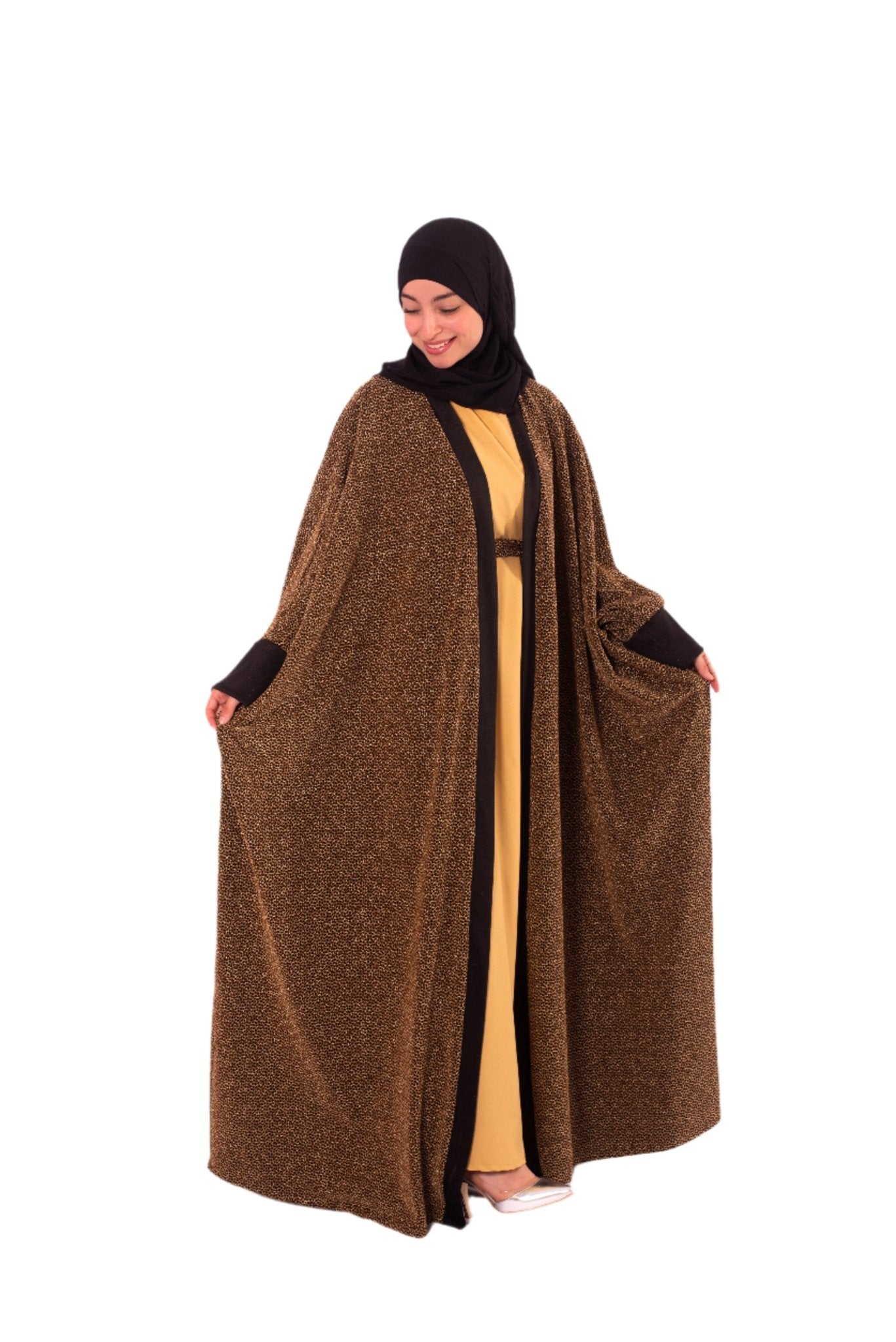 Elegant Abaya and Fond Robe Modest & Flowing Design Hiya Haute Couture Elegant Abaya and Fond Robe Modest & Flowing Design Hiya Haute Couture