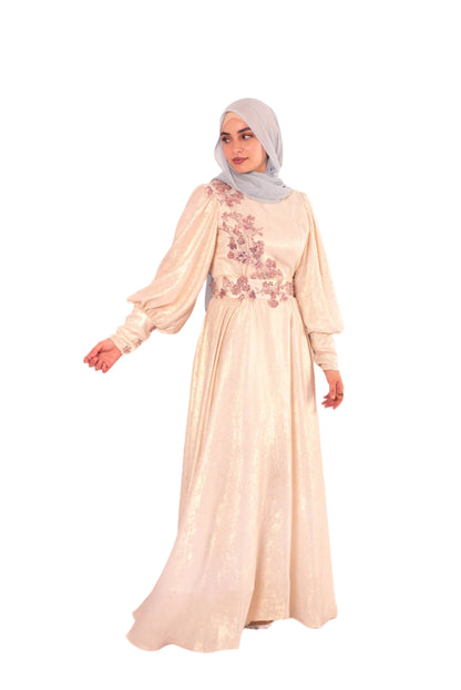 Tunisian Evening Dress – Satin de Soie, Handmade