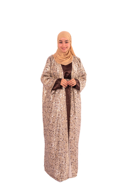 Elegant Abaya with Fond de Robe – Modest 2-Piece Set, Custom Colors