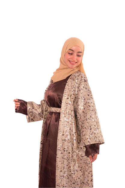 Elegant Abaya with Fond de Robe – Modest 2-Piece Set, Custom Colors