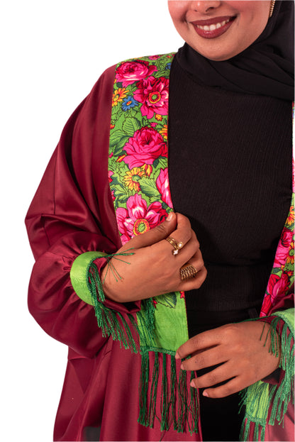 Abaya Satin de Soie with "Mharma"-Inspired Design – Elegant & Customizable